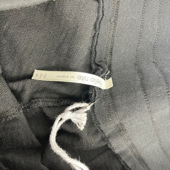 Hello Nite Los Angeles Women Medium Cozy Burnout Black Joggers Pull String - Picture 6 of 9